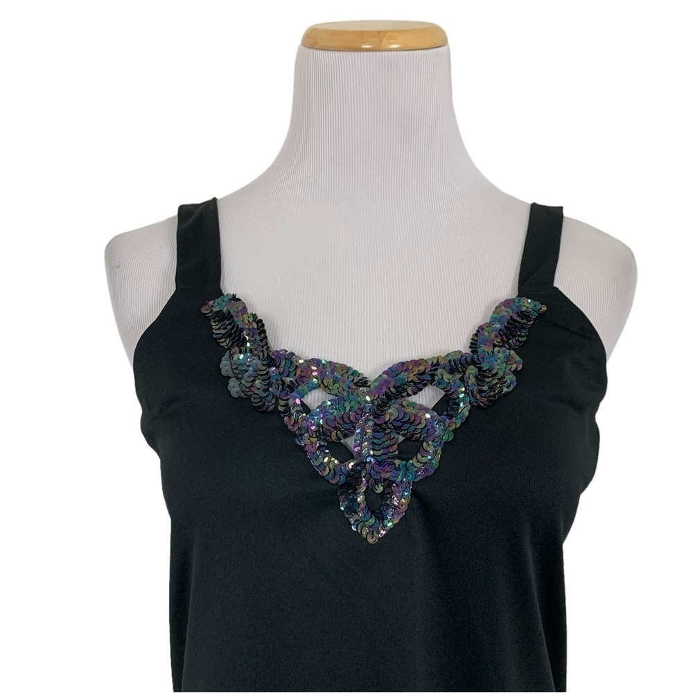 NWT Deadstock Teddi of California Sequin Cut Out Tank Cami 90s Y2K